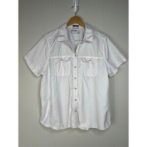 Eddie Bauer Classic Fit Button Down Shirt Short Sleeve Women’s X-Large Vent Back